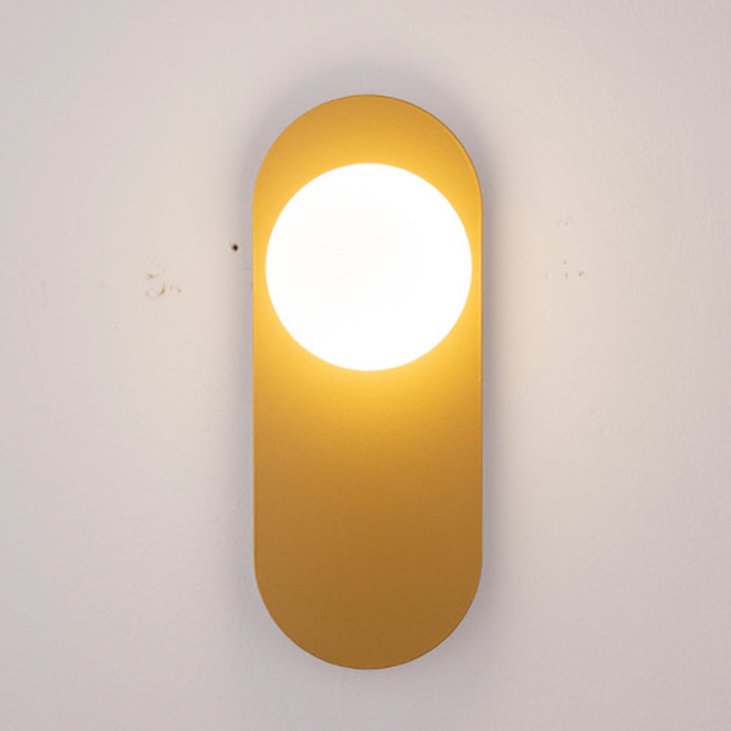 Creative Oval Iron Glass 1-Light Wall Sconce Lamp