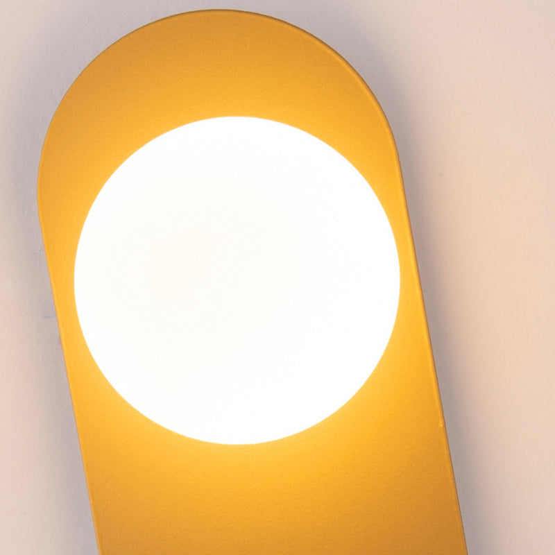 Creative Oval Iron Glass 1-Light Wall Sconce Lamp