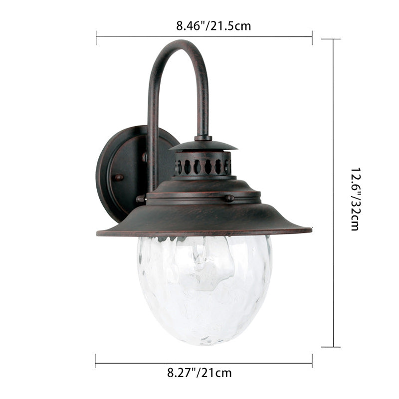 Industrial Oval Aluminum Glass 1-Light Wall Sconce Lamp