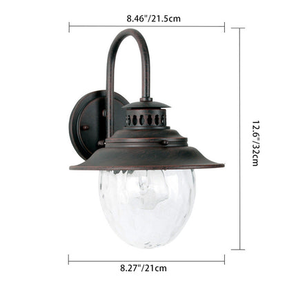 Industrial Oval Aluminum Glass 1-Light Wall Sconce Lamp