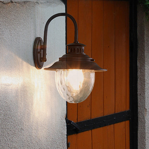 Industrial Oval Aluminum Glass 1-Light Wall Sconce Lamp