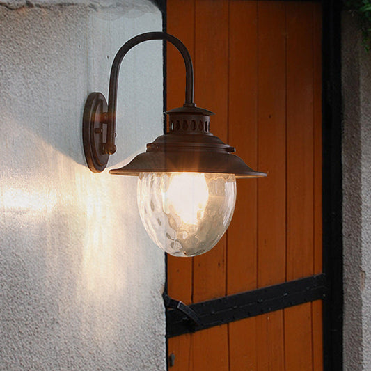 Industrial Oval Aluminum Glass 1-Light Wall Sconce Lamp