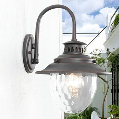 Industrial Oval Aluminum Glass 1-Light Wall Sconce Lamp