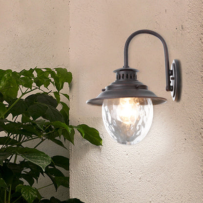 Industrial Oval Aluminum Glass 1-Light Wall Sconce Lamp