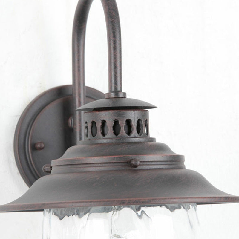 Industrial Oval Aluminum Glass 1-Light Wall Sconce Lamp