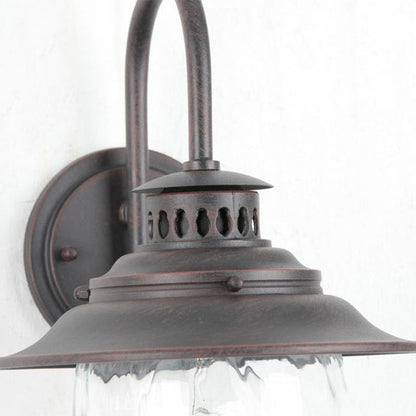 Industrial Oval Aluminum Glass 1-Light Wall Sconce Lamp