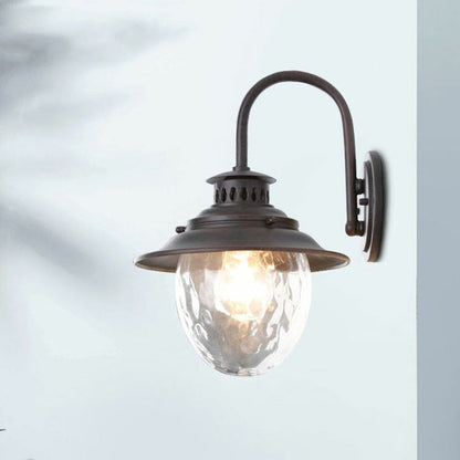 Industrial Oval Aluminum Glass 1-Light Wall Sconce Lamp
