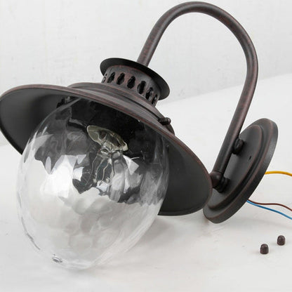 Industrial Oval Aluminum Glass 1-Light Wall Sconce Lamp