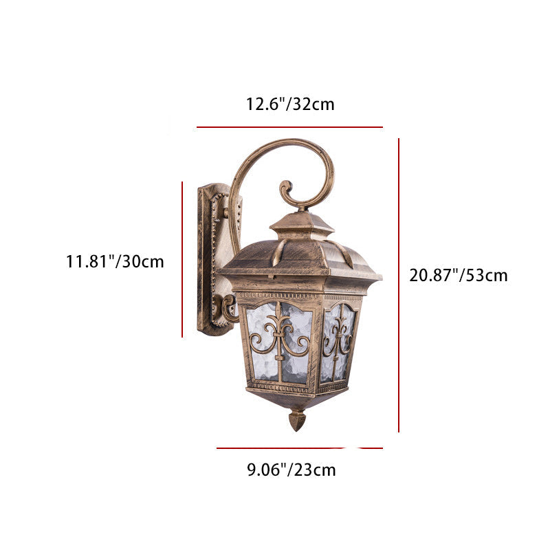 French Trapezoid Aluminum Glass 1-Light Wall Sconce Lamp