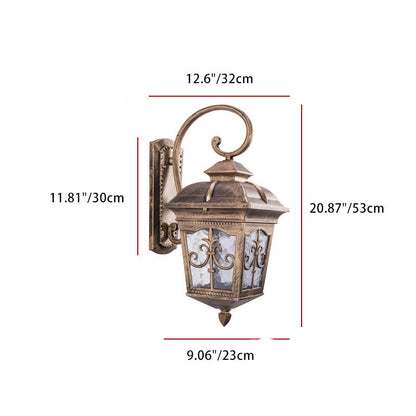 French Trapezoid Aluminum Glass 1-Light Wall Sconce Lamp