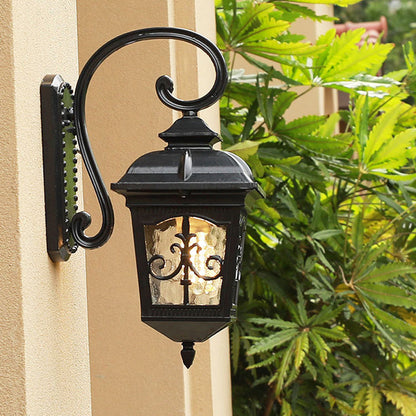 French Trapezoid Aluminum Glass 1-Light Wall Sconce Lamp