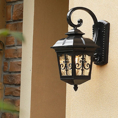 French Trapezoid Aluminum Glass 1-Light Wall Sconce Lamp