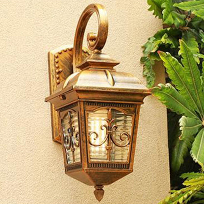 French Trapezoid Aluminum Glass 1-Light Wall Sconce Lamp