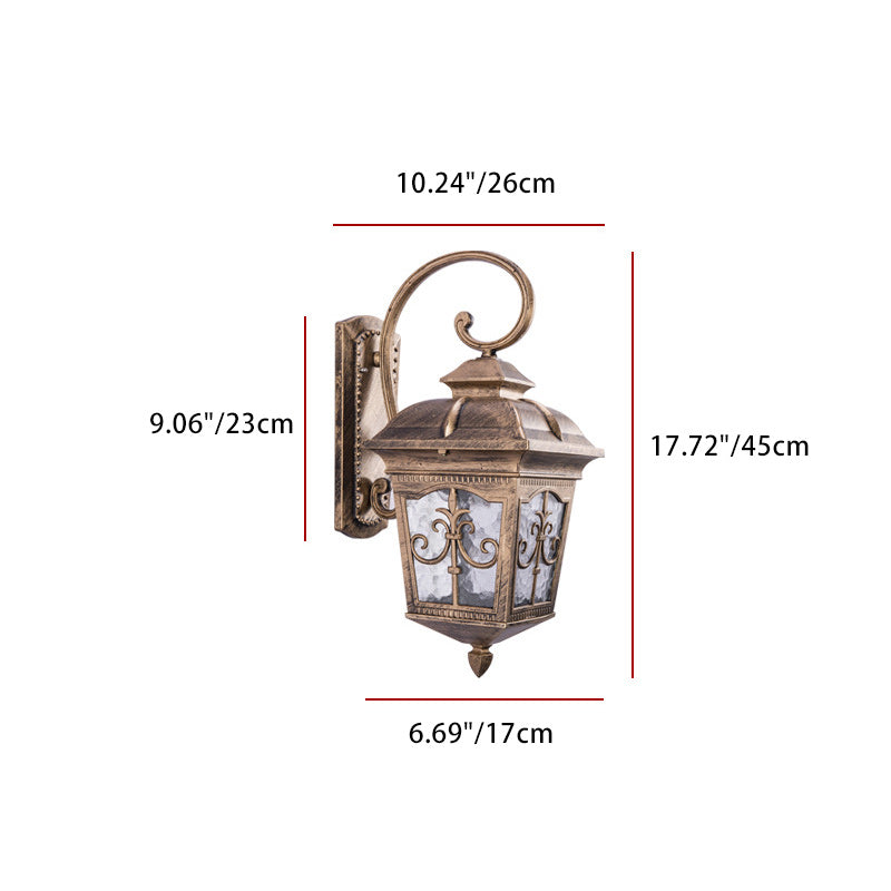 French Trapezoid Aluminum Glass 1-Light Wall Sconce Lamp