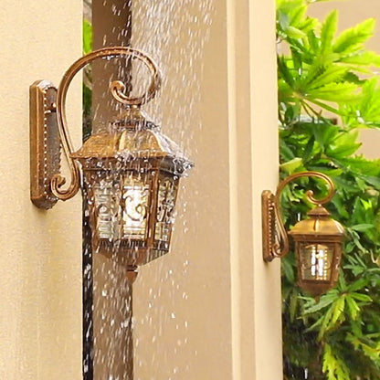 French Trapezoid Aluminum Glass 1-Light Wall Sconce Lamp