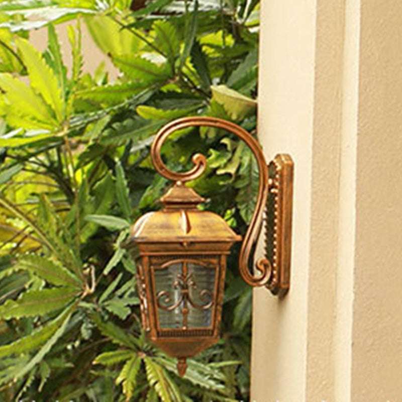 French Trapezoid Aluminum Glass 1-Light Wall Sconce Lamp