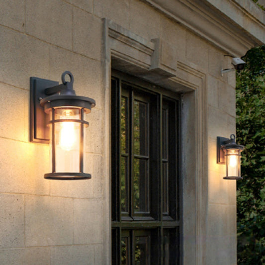 Industrial Column Aluminum Glass 1-Light Wall Sconce Lamp