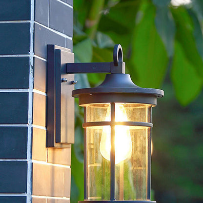 Industrial Column Aluminum Glass 1-Light Wall Sconce Lamp