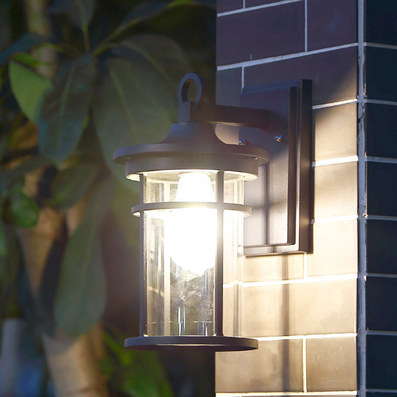 Industrial Column Aluminum Glass 1-Light Wall Sconce Lamp
