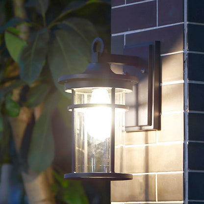 Industrial Column Aluminum Glass 1-Light Wall Sconce Lamp