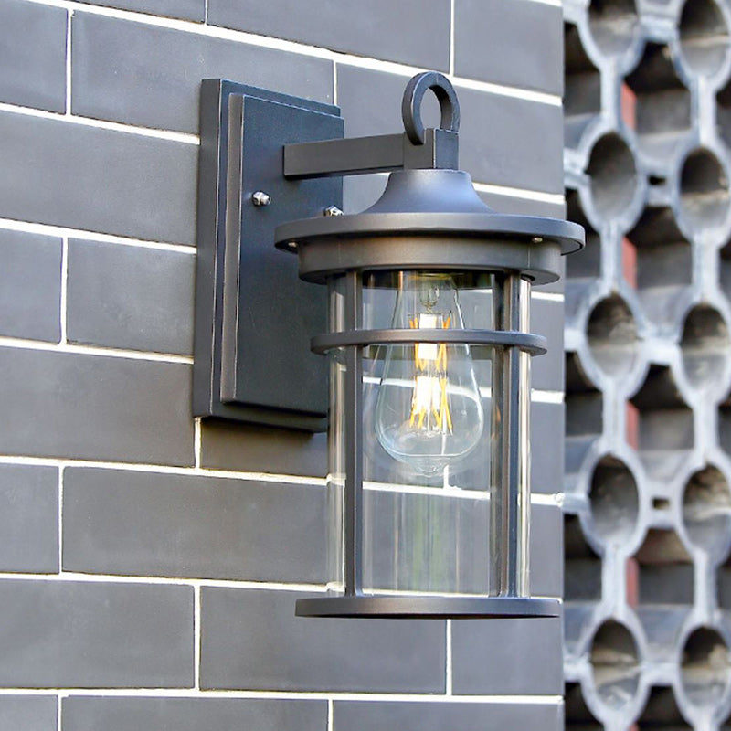 Industrial Column Aluminum Glass 1-Light Wall Sconce Lamp