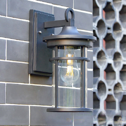 Industrial Column Aluminum Glass 1-Light Wall Sconce Lamp