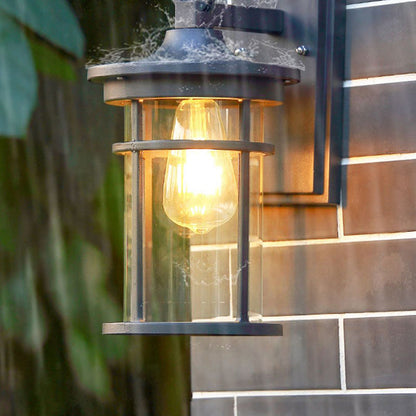 Industrial Column Aluminum Glass 1-Light Wall Sconce Lamp