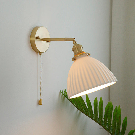 Japanese Dome Copper Ceramic 1-Light Wall Sconce Lamp