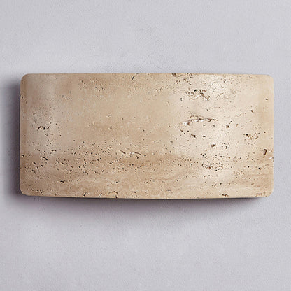 Traditional Japanese Rectangular Stone LED Wall Sconce Lamp