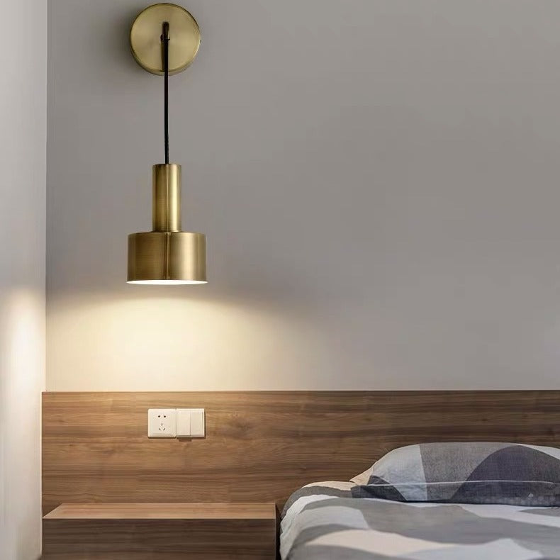 Modern Minimalist Cylinder Iron 1-Light Wall Sconce Lamp