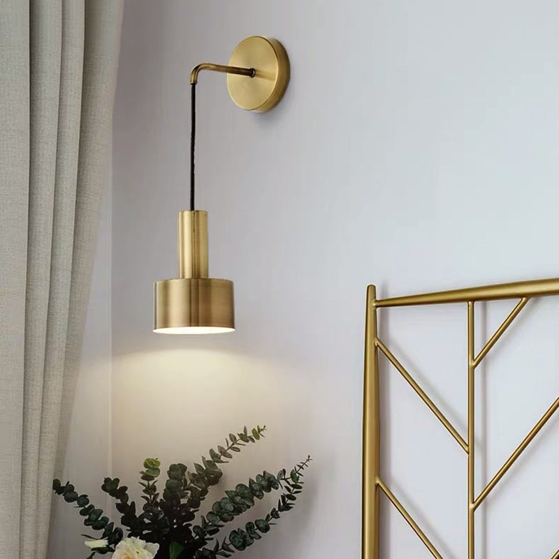 Modern Minimalist Cylinder Iron 1-Light Wall Sconce Lamp