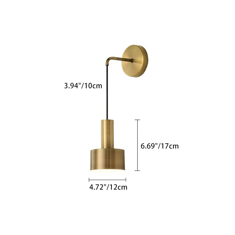 Modern Minimalist Cylinder Iron 1-Light Wall Sconce Lamp