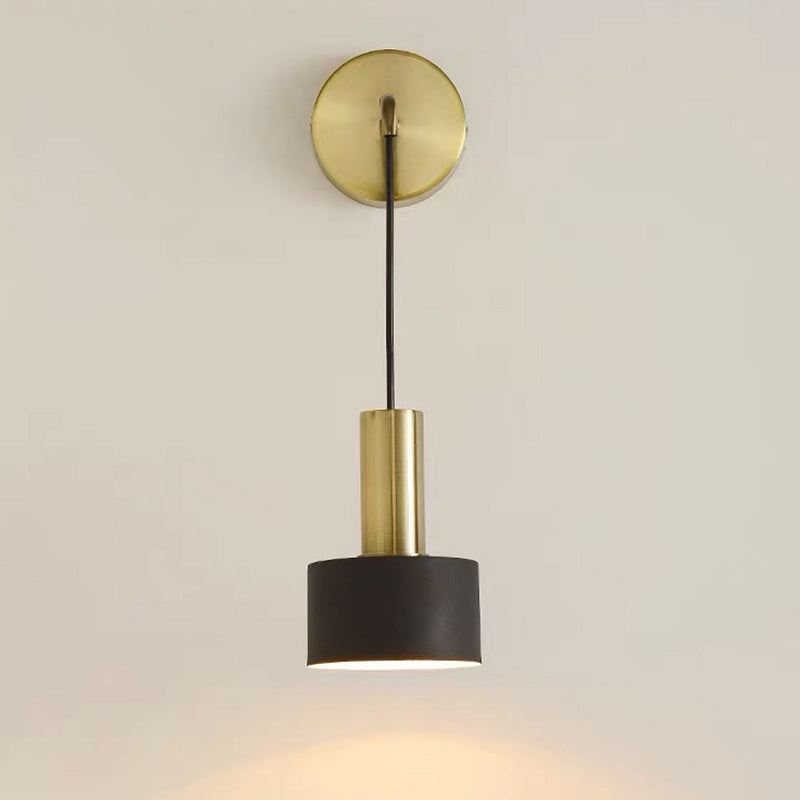 Modern Minimalist Cylinder Iron 1-Light Wall Sconce Lamp