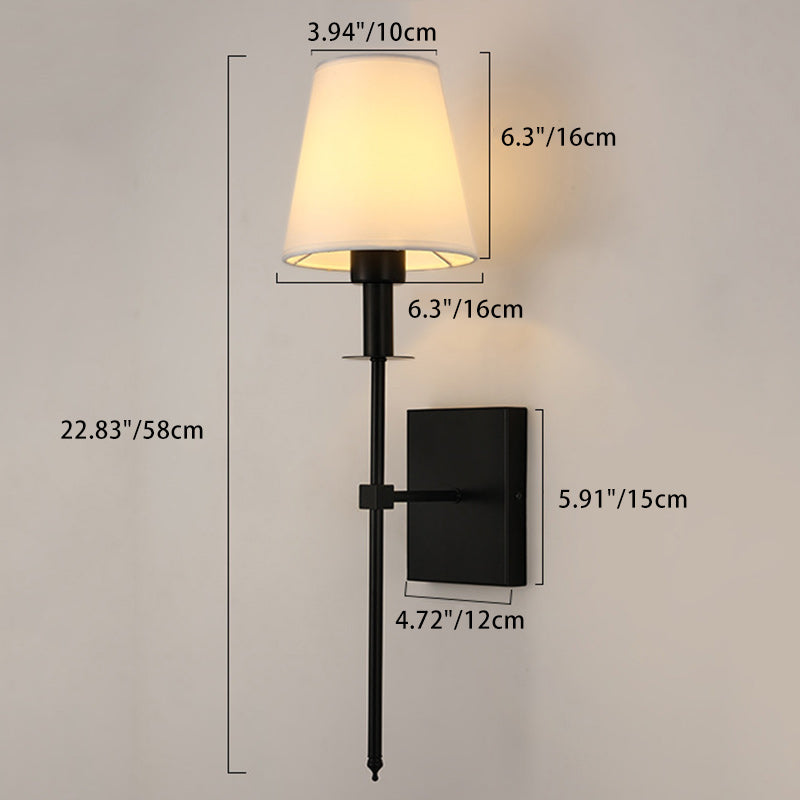 Nordic Drum Iron Fabric 1-Light Wall Sconce Lamp