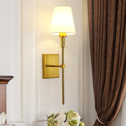Nordic Drum Iron Fabric 1-Light Wall Sconce Lamp