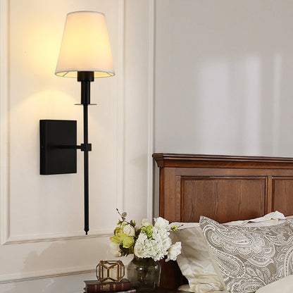 Nordic Drum Iron Fabric 1-Light Wall Sconce Lamp