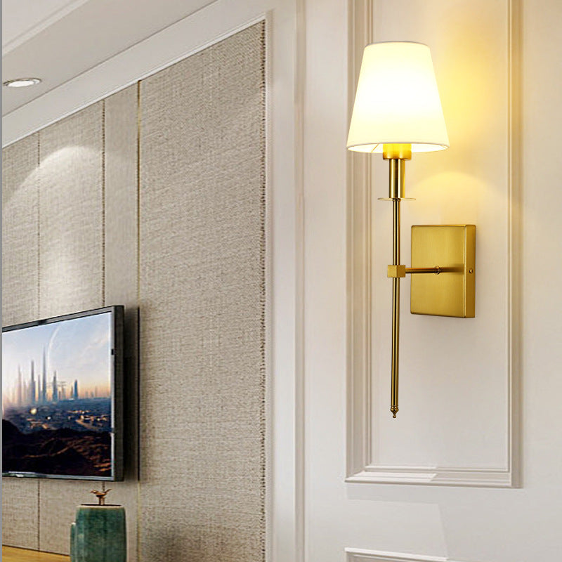 Nordic Drum Iron Fabric 1-Light Wall Sconce Lamp