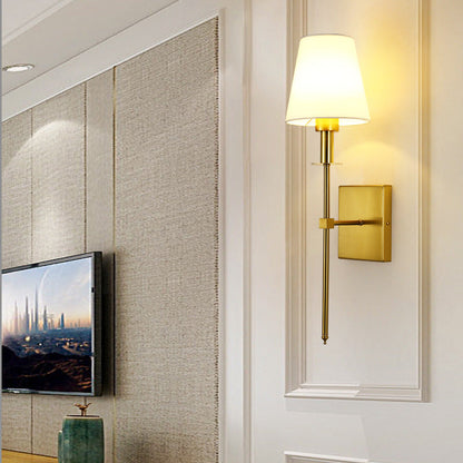 Nordic Drum Iron Fabric 1-Light Wall Sconce Lamp