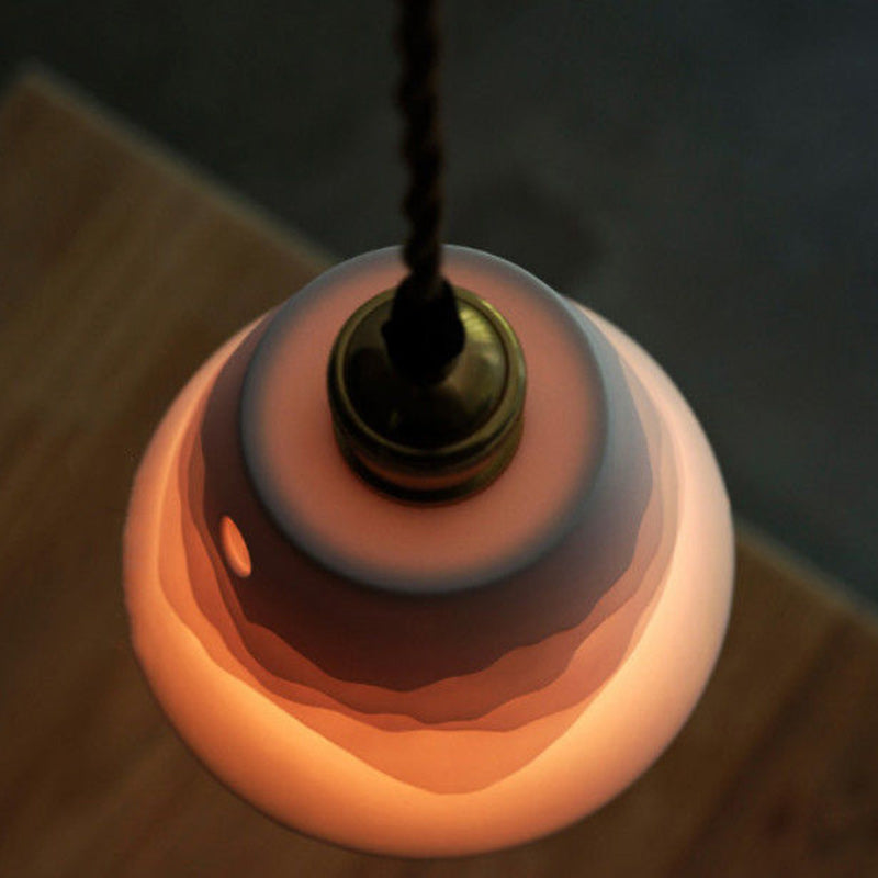 Japanese Drum Copper Ceramic 1-Light Wall Sconce Lamp