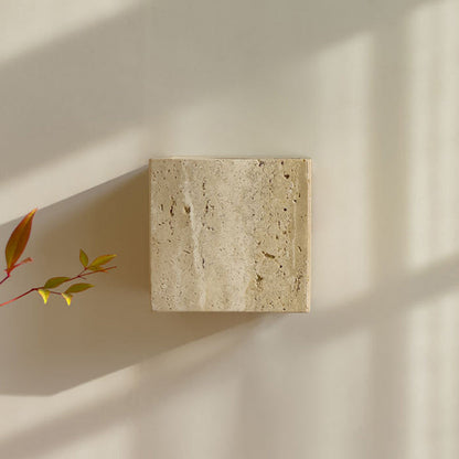 Traditional Japanese Rectangular Stone LED Wall Sconce Lamp