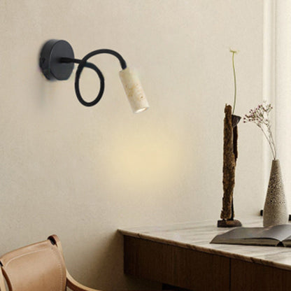 Japanese Column Iron Stone 1-Light Wall Sconce Lamp