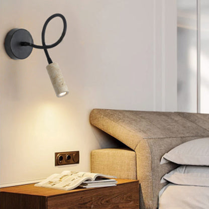 Japanese Column Iron Stone 1-Light Wall Sconce Lamp