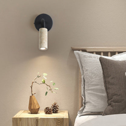 Japanese Column Iron Stone 1-Light Wall Sconce Lamp