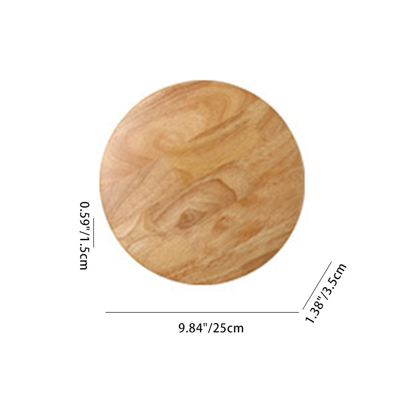 Contemporary Nordic Round Iron Wood LED Wall Sconce Lamp