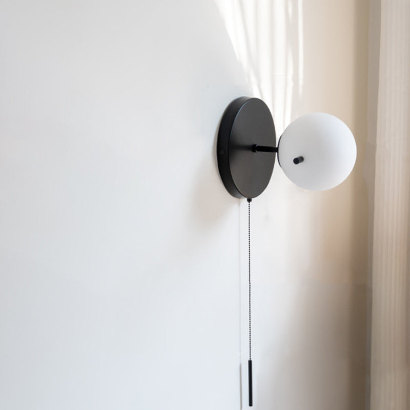 Scandinavian Globe Iron Glass 1-Light Wall Sconce Lamp