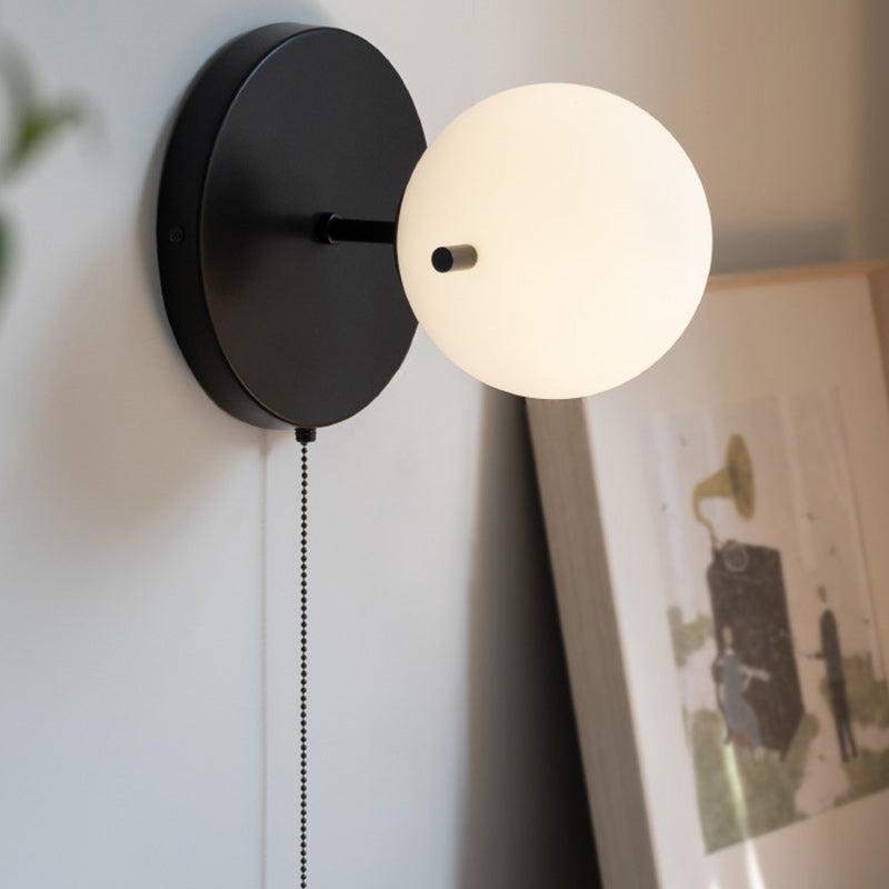 Scandinavian Globe Iron Glass 1-Light Wall Sconce Lamp