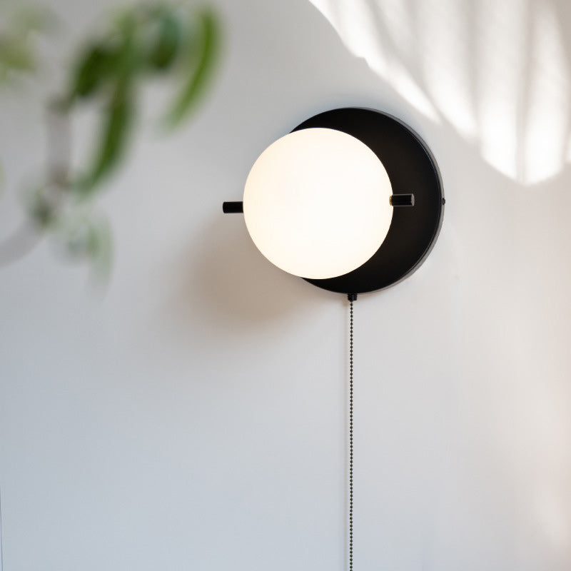 Scandinavian Globe Iron Glass 1-Light Wall Sconce Lamp