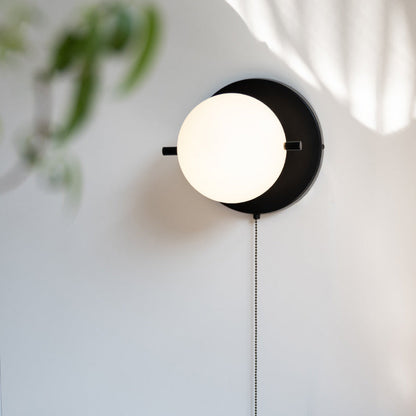 Scandinavian Globe Iron Glass 1-Light Wall Sconce Lamp