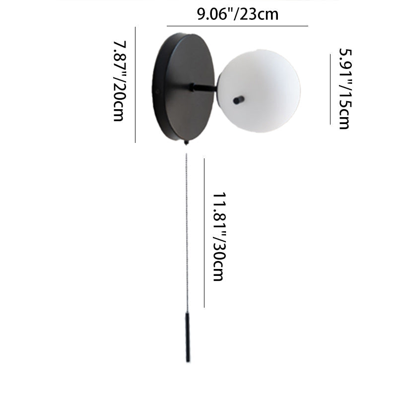 Scandinavian Globe Iron Glass 1-Light Wall Sconce Lamp