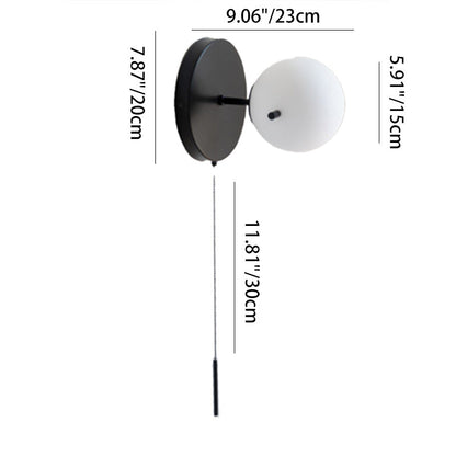 Scandinavian Globe Iron Glass 1-Light Wall Sconce Lamp
